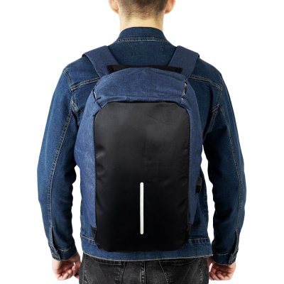 Рюкзак антивор SmartBag с USB кабелем, синий-1