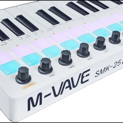 Беспроводная MIDI-клавиатура M-VAVE SMK-25 II белая-5